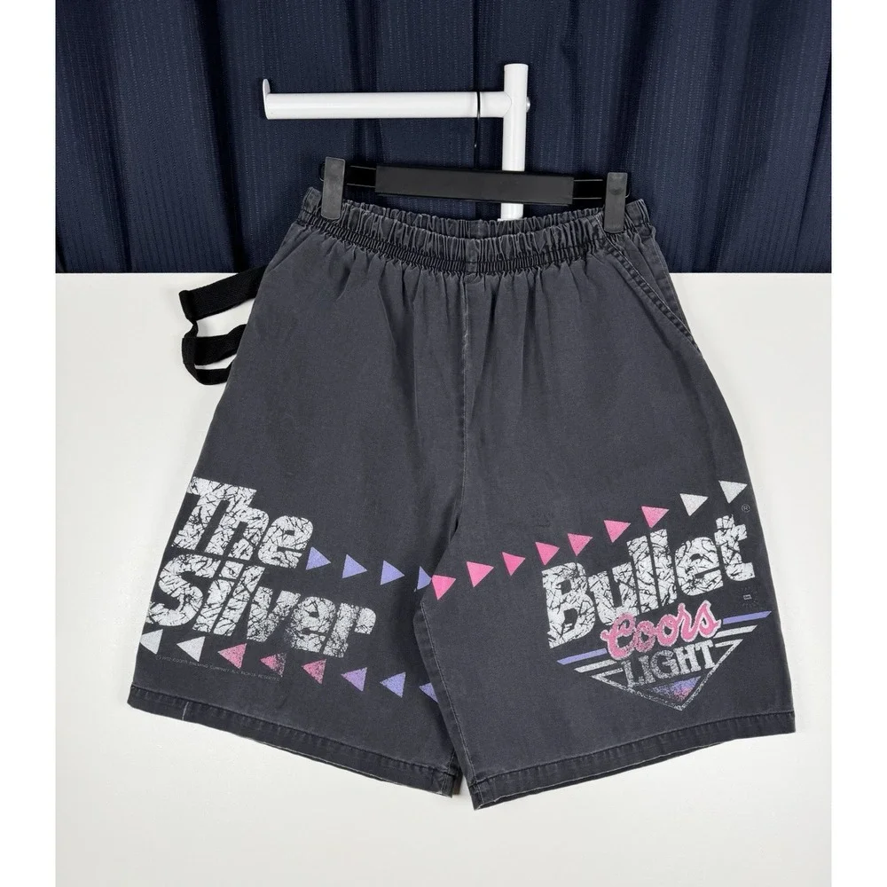VTG 90s Zoodas Men's Coors Light Silver Bullet Beer Shorts With Can Holder - L